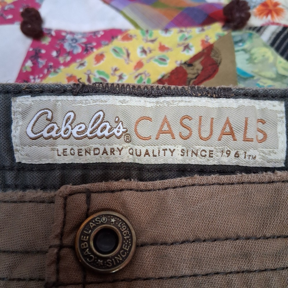 Cabelas Mens Double Knee Casuals Utility Pants Size 44x32 Tan Brown - Picture 9 of 16